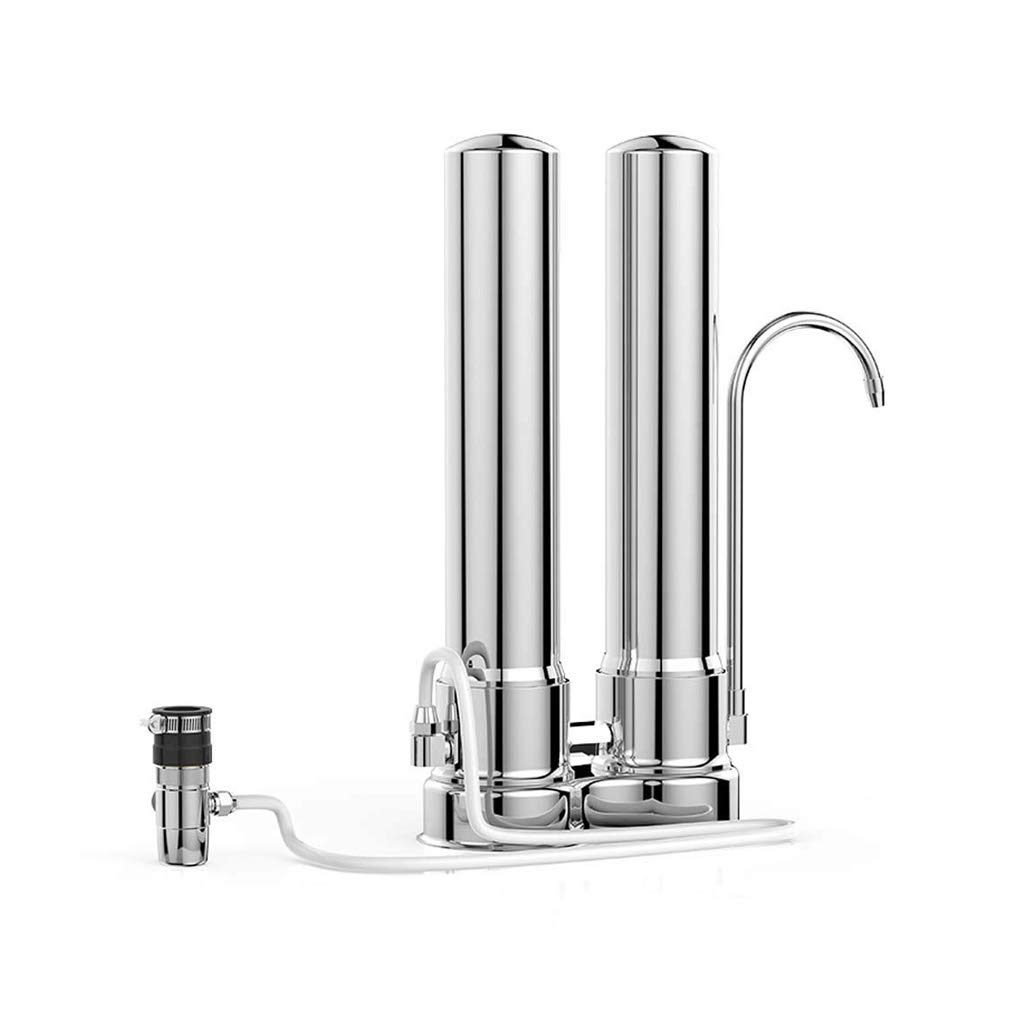 HMGGDD Desktop Water Purifier, Stainless Steel Ceramic Activated Carbon for Home Kitchen Faucet