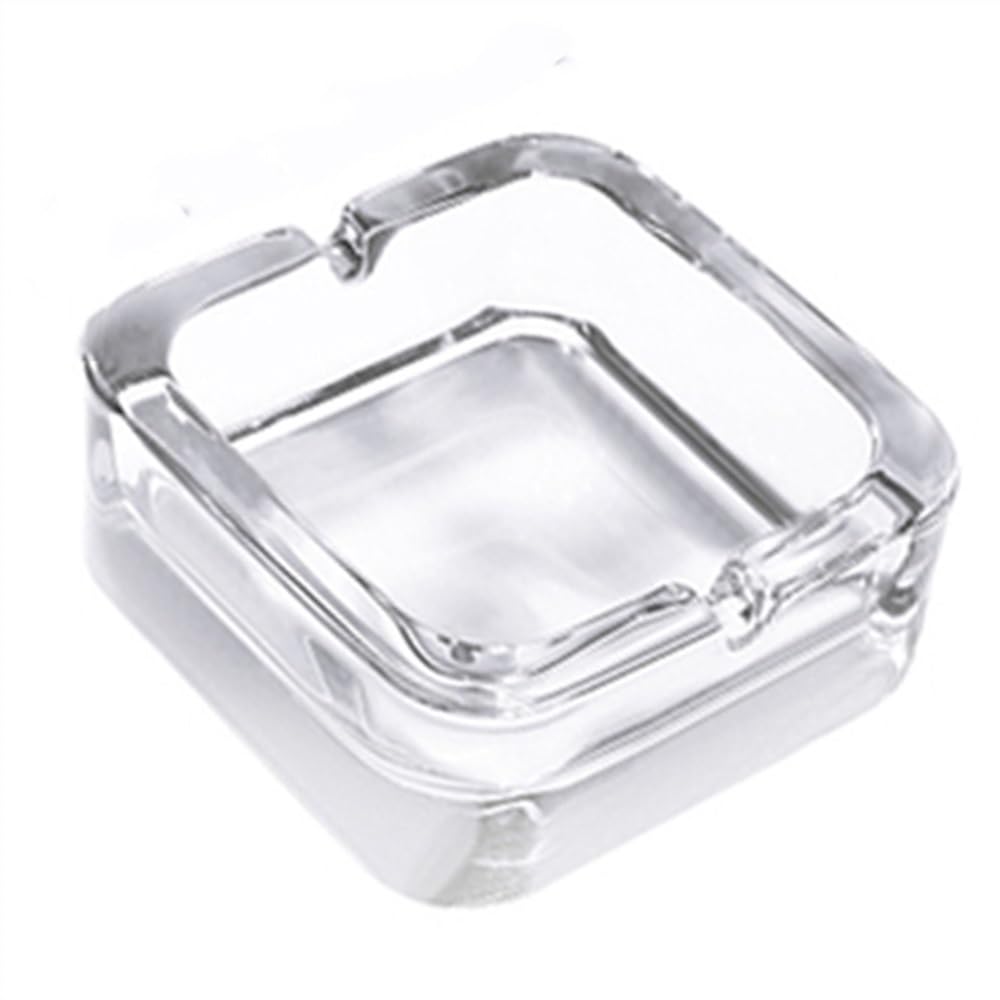 Smoking Accessories Bar Cafe Commercial Ashtray Glass Ashtray, Household Square Transparent Glass Ashtrays(White)