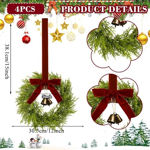 Couronne de Noël décorative pour porte d'entrée et mur de bureau - 7