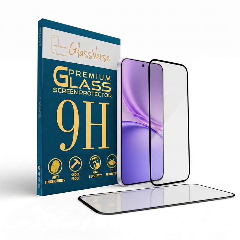 Image of GlassVerse Toughened Oleophobic Tempered Glass For Vivo X300 FE (Pack Of 2) with Free Installation Kit. Full screen Coverage - 6.31 inch