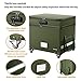 DocSafe File Box with Lock,2-Layer Fireproof Document Box with Wheels,Collapsible Rolling File Storage Organizer with Pockets,Large Portable Home Office Filing Cabinet Safe for Hanging Folders,Green