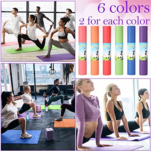 Amylove 12 Pieces Yoga Mats Bulk 68x24x0.12 Inch Exercise Non Slip Fitness Workout Mats for Women Men Home Workout Gym Yoga by Amylove - Image 2