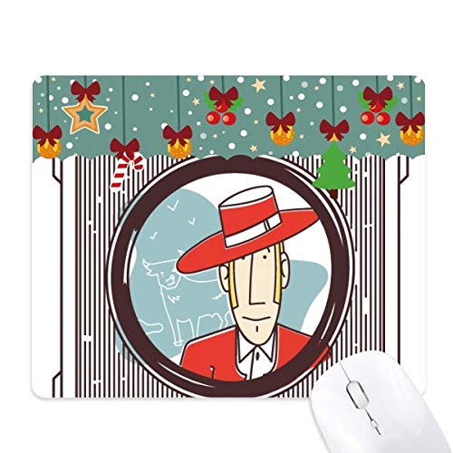 Tapis de souris motif espagnol rouge en caoutchouc antidérapant pour le bureau