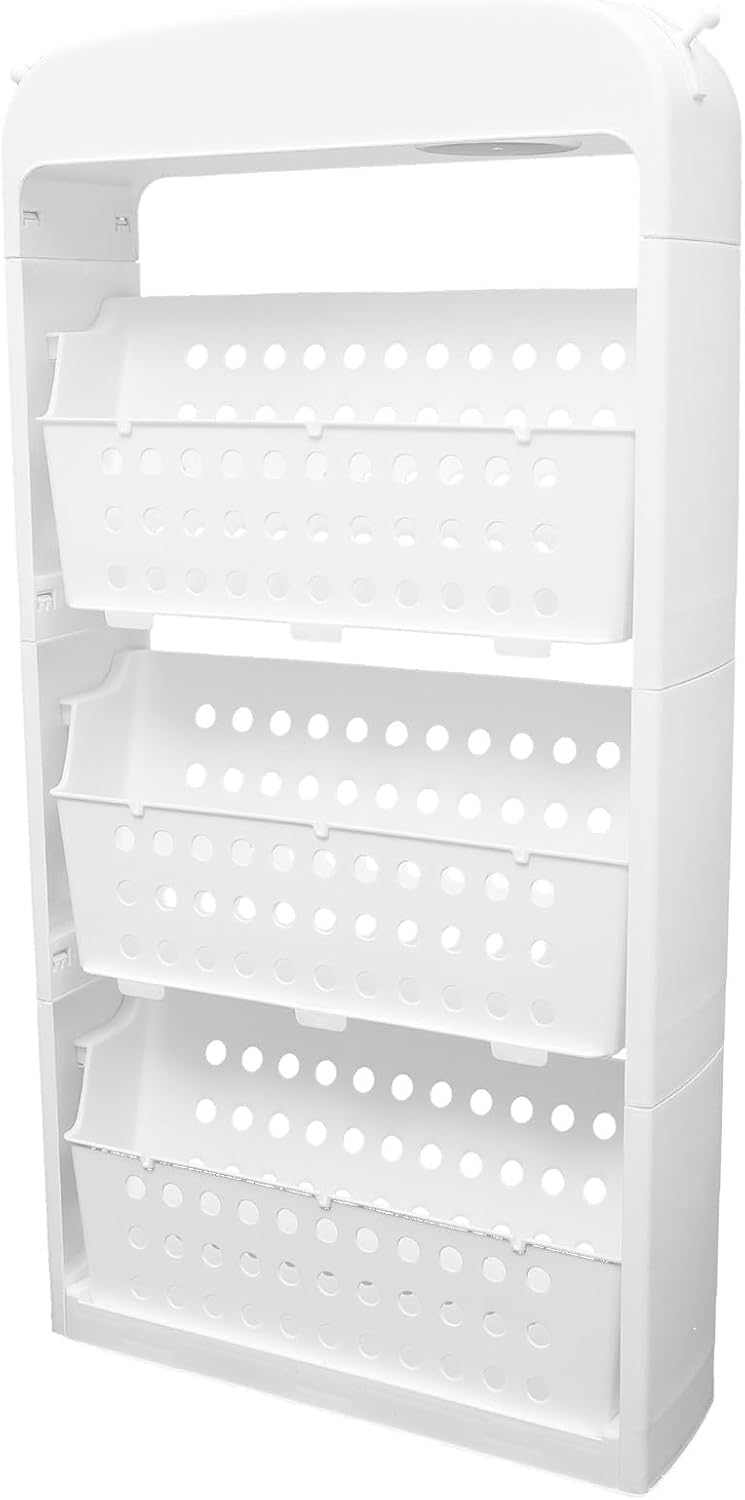3-Tier White Bookshelf Book Storage Organizer Standing Rack for Home Office Living Room Storage and Display