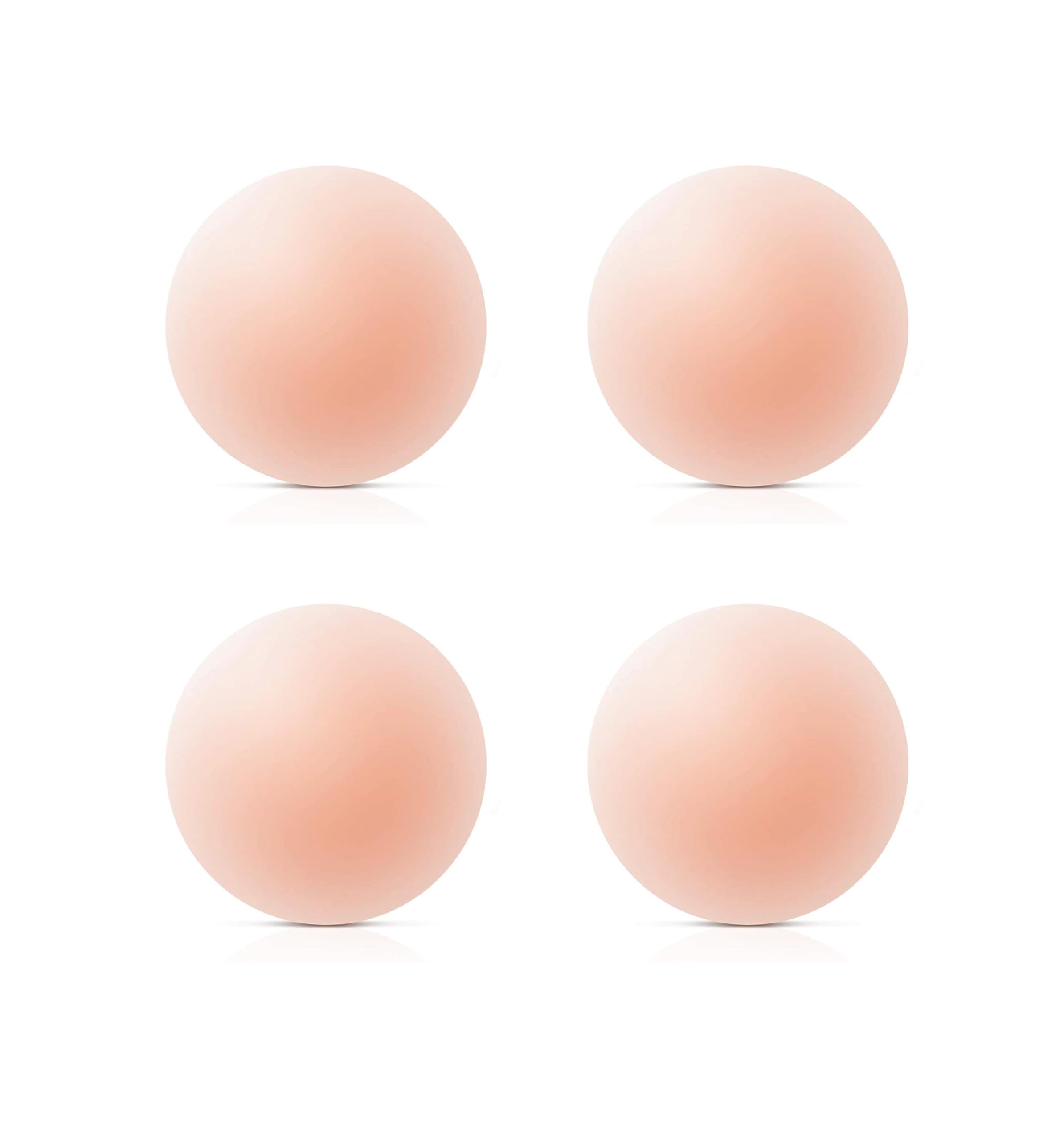 Nestook Women's Pink 2 Pairs Silicone Nipple Covers Pasties Reusable Discreet Nipple Covers For Nip Covers Invisible, Adhesive Nipple Patches For Seamless Hypoallergenic Silicone Nipples Covers