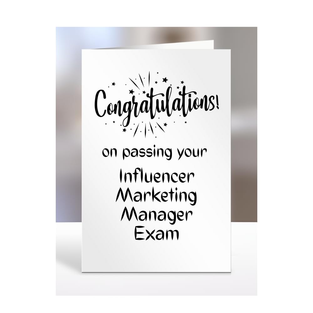 Congratulations on passing your Influencer Marketing Manager exam card, gifts for men, women, friend, colleague, boss, manager, presents for christmas, A5-244b_113 — image 1