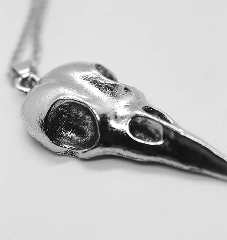 Halloween Punk Crow Skull Necklace - Gothic Animal Bird Skull Pendant Jewelry For Women & Men - View #3