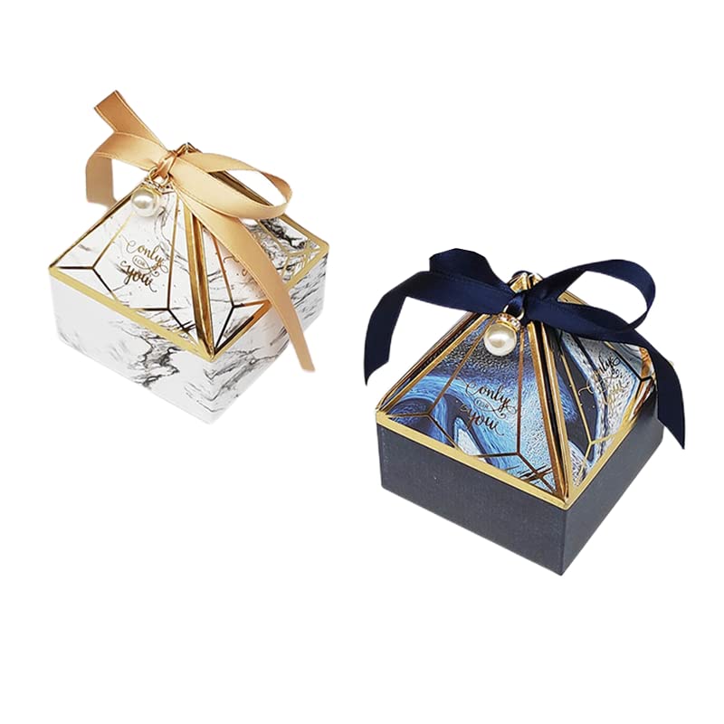 20/50/100 pièces boîte-Cadeau de Bonbons Gem Tower boîte à Bonbons avec Ruban Perle faveur de Mariage décoration bébé Douche Emballage événement et fête Fournitures
