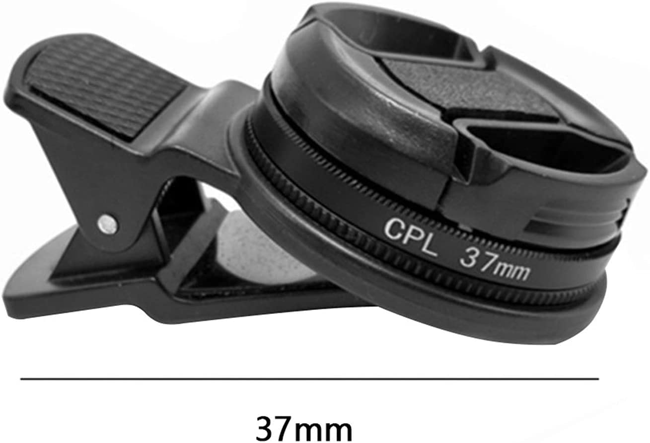Lente telefónica de cámara, Kit de Lentes telefónicas con Clip Polarizer cámara de Filtro CPL Universal de Gran Angular Accesorios Negros teléfono portátil Lente portátil