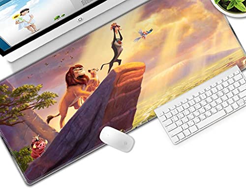 Tapis de souris gaming XXL 1000x500 surface antidérapante grand sous main PC portable lion