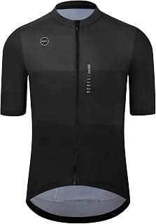 GCRFL Men's Short Sleeve Road Cycling Jersey with Zipper Pocket, UPF 50+ Lightweight Pro Race Fit Shirt