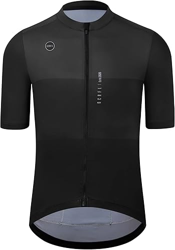 GCRFL Maillot de ciclismo para hombre, manga corta, para bicicleta de carretera, camiseta de bicicleta, con bolsillo con cremallera, UPF 50+,