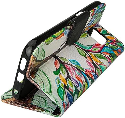 Galaxy Wireless Case Compatible for Samsung Galaxy S7 Edge Wallet Case, Flip Folio [Kickstand Feature] Pu Leather Wallet Case with ID Slots for S7 Edge Phone Case - Colorful Tree