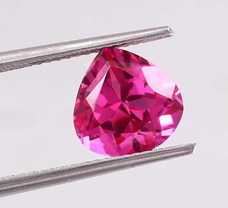 Saphir rose véritable taillé en cœur, gemme d'exception 9mm