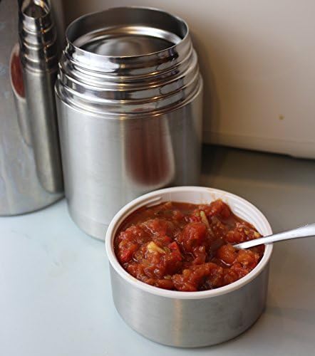 Insulated Soup Jars Vacuum Sealed 16 Oz Stainless Steel Food Containers No BPA (Stainless Steel)