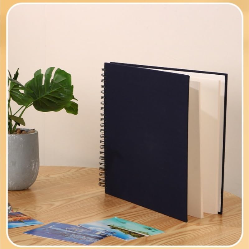 Fabric White Cardboard Clip Paste Photo Album Commemorative