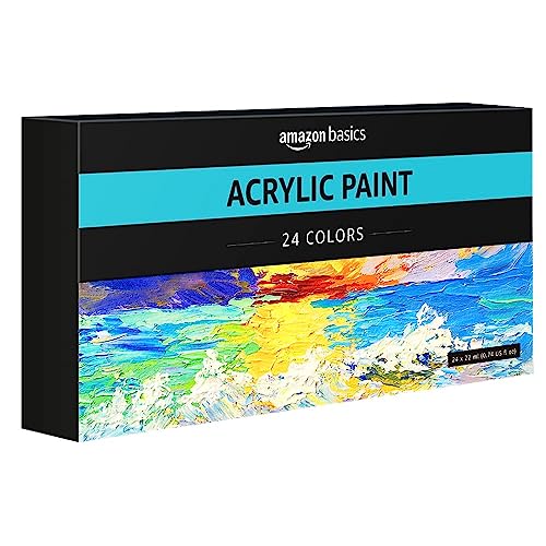 amazon basics acrylic paint tubes 24 count pack of 1 multicolor