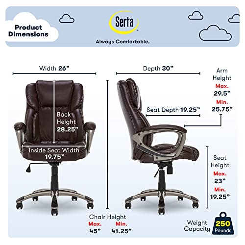 Serta Executive Ergonomic Bonded Leather Office Chair #TOP30