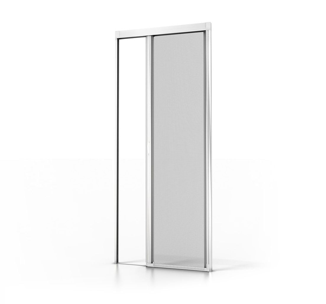 Avosdim Store moustiquaire Porte Alu Luxe - H230 x L140cm recoupable - Blanc 9010 texturé - Protection contre les insectes ajustable