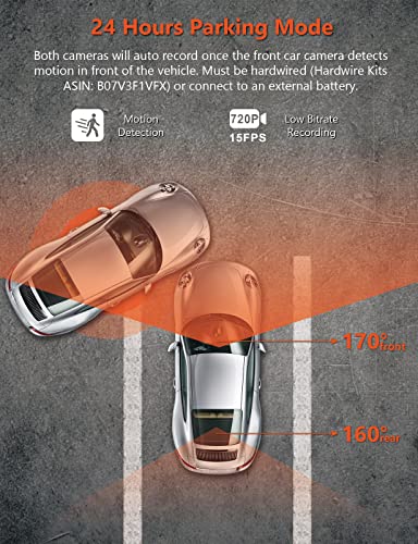 Vantrue S1 4K Dual Dash Cam Built In Gps, Front And Rear Dual 1080P Dash Camera With 24 Hours Parking Mode, Sony Night Vision, Motion Detection, Capacitor, Single Front 60Fps, Support 256Gb Max #TOP5