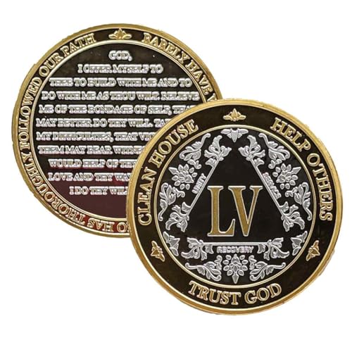 Silver & Gold 1-60 Years (55 Year (LV)) Alcoholics Anonymous Medallion AA Coin Capsule Included