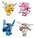 Produktbild Super Wings Transform-a-Bots 4pk-Donnie/Dizzy/Jerome/Bello Spielfiguren Transformer, verwandelbare Spielflugzeuge und Roboterfiguren, Spielzeug für Kinder ab 3 Jahren  5 cm, Multi Collour