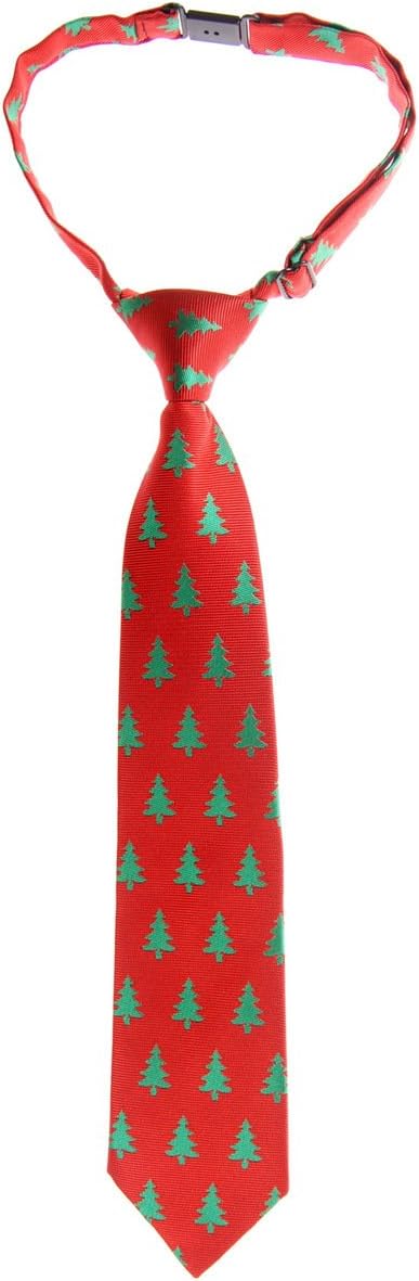 Retreez Christmas Tree Pattern Woven Pre-tied Boy's Tie