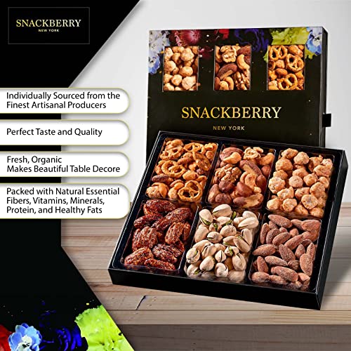 Holiday Mixed Nuts Gift Basket, in Elegant Drawer Gift Box, Gift Set for Easter Day, Birthday Party, Sympathy, Healthy Gift Snack Box for Men and Women. Kosher - Snackberry