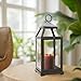 Hosley 14 Inch High Large Clear Glass Iron Classic Style Lantern Elegant Candle Holder for Home Decor Vintage-Inspired Centerpiece with Stylish Iron Frame Indoor/Outdoor Lighting Accent Timeless