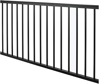 Aluminum Level Deck Railing and Baluster Kit - Textured Black, 6 Foot Le...