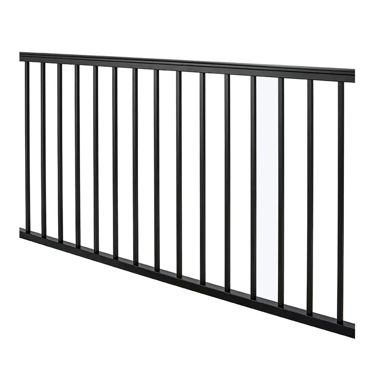 Aluminum Level Deck Railing and Baluster Kit - Textured Black, 6 Foot Length x 36 Inch Height, Without Posts Textured Black 6 Foot x 36 Inch