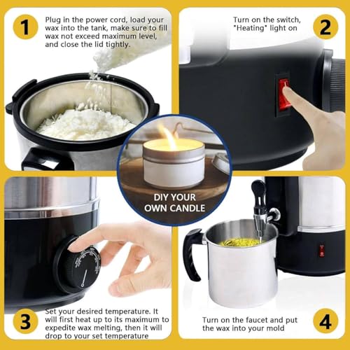 Derretidor de cera de 30 L con grifo y control de temperatura para velas 4