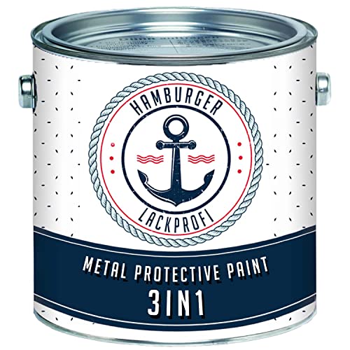 Esmalte protector de metal 3 en 1, color gris RAL 7005, color protector de metal 3 en 1, imprimación, protección contra la oxidación y capa superior en una pintura de metal de, Gris