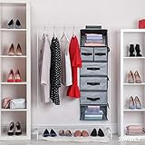 SMIRLY Hanging Closet Organizer Shelves. Grey 6 Shelf Closet Storage with 5 Clothes Organizer Drawers and Purpose Made Pockets. Sweater or Shoe Organizer, Baby Nursery Closet Organization and Storage SMIRLY Hanging Closet Organizer Shelves. Grey 6 Shelf Closet Storage with 5 Clothes Organizer Drawers and Purpose Made Pockets. Sweater or Shoe Organizer, Baby Nursery Closet Organization and Storage