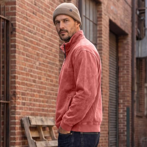 Denim Shirt Men Washed Vintage 1/4 Zip Pullover Shirt Denim Blouse - image 5