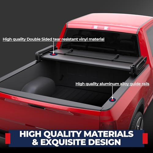 Image of MOSTPLUS 5.8 FT Soft Tri-Fold Truck Bed Tonneau Cover Compatible with 2009-2026 Dodge Ram 1500 (Classic & New Body) Without RamBox 5.8 FT Bed - 67.4 inch