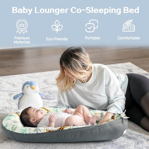 AMAWMW Espreguiçadeira para recém-nascidos, ninho para bebês de 0 a 12 meses, capa de espreguiçadeir