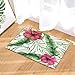Produktbild gohebe Hibiskus Blumen Blumen Bananenblatt Rutschfest Teppich Fußmatte Türmatte Eingangsmatte für den Innenbereich für Kinder- 15,7 x 23.6in Badezimmer-Zubehör