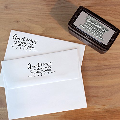 Ink Pen Address Stamp-8 Ink Colors! | Return Address Stamps | Function & Flair Stamps- Multiple Designs! | Script Font Address Stamps | Custom Stamps (Style 1, Large) #TOP5