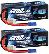 Zeee 4S Lipo Battery 14.8V 6200mAh 80C Hard Case RC Battery with EC5 Connector for 1/8 1/10 Scale...