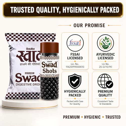 Image of PANJON SWAD Digestive Candy (50 Pcs) & Swad Shots Pachak Goli (300 Pcs) | Ayurvedic Mukhwas & Mouth Freshener Combo | 2 Pack
