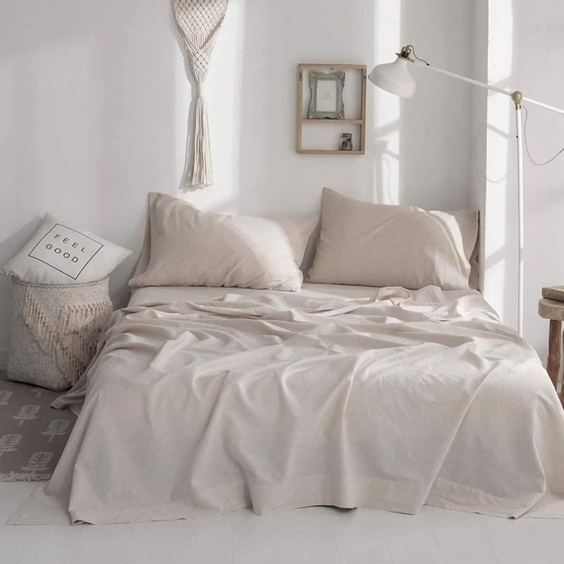 Image of CULTIVER Microfiber Bedsheet For Single Bed, Solid Colour Size With 1 Pillow Cover, Small Plain Ultra Soft Brushed Micro Fabric Shrinkage & Fade Resistant (60X90 Inch, Beige Color300 Tc)