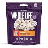 Whole Life Dog Just One Chicken Freeze Dried Dog Treats - Human Grade High Protein Food, Healthy Training Snacks, Freeze Dried Food Toppers, USA Made Natural Treats - 9 oz (Value Pack of 1)