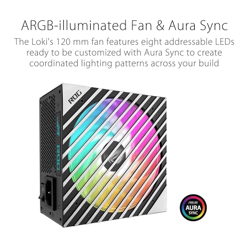 Image of ASUS ROG Loki SFX-L 1200W Titanium PSU (Fully Modular Power Supply, 80+ Titanium, 120mm PWM ARGB Fan, Aura Sync, ATX 3.0 Compatible, PCIe 5.0 Ready, 10 Year Warranty)