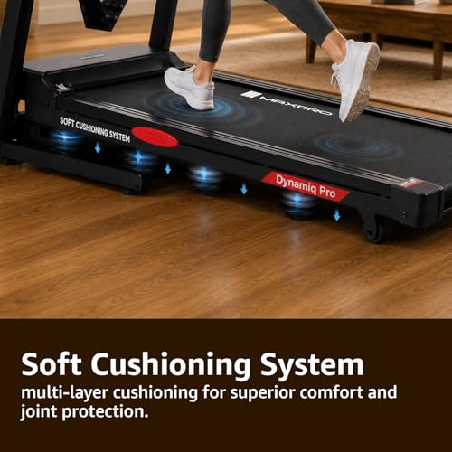 Image of Maxpro Dynamiq Pro 5.5 Hp Peak BLDC Motor |18km /h Speed |15 Level Motorized Incline |130Kg User Weight |Auto Incline Hydraulic Foldable Multifunction Treadmill for Home use