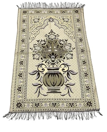 Image of KETOSTICS Cotton Musallah Janamaz Mat 4 x 2 Feet - Islamic Prayer Mat for Muslims - Soft Meditation /Asan /Multipurpose Rug Travel Namaz Mat for Men & Women, 27 x 44 Inches.