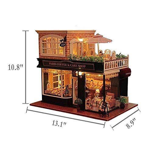 Häuser für Minipuppen Französische Kaffeetour , DIY Miniatur-Puppenhaus , für Erwachsene Puppenhaus mit Möbeln und… – Bild 7