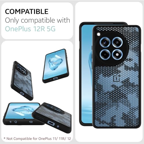 Image of Foso Royal Shock Proof Back Cover Case for OnePlus 12R 5G (PC+TPU) (Honey Comb)