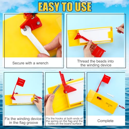 Rotatingpals 2 Pack Planer Boards for Fishing Trolling Off Shore Crappie Planer Boards Kits with Flag Fishing Accessory for Inshore Offshore Trolling Dragging(Left,12'' X 4.38'',Yellow) by Rotatingpals - Image 4