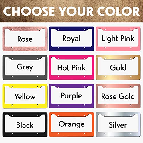 Custom License Plate Frame - Personalized License Plate Frame Covers With Custom Text & Pattern - Aluminum Metal Frames #TOP1